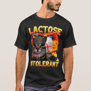 T-shirt Chat Silly Intolérant au Lactose Citation Drôle Mè