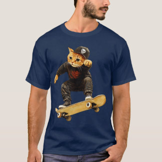 T-shirt chat skateboard