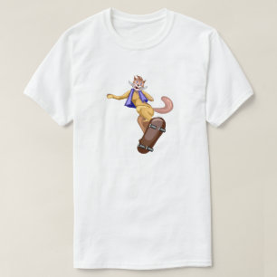 T-shirt Chat skateboardeur amusement planche à roulettes