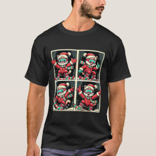 T-shirt Chat skis snowboard hiver montagne voyage de noël