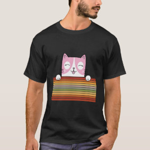 T-shirt Chat Smile Kawaii Retro Cool Vintage Amoureux des