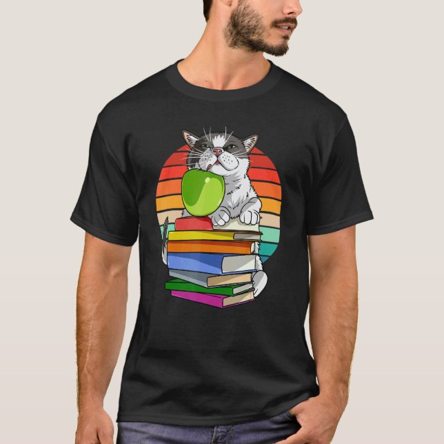 T-shirt Chat smoking Back To School Bookworm (Devant)