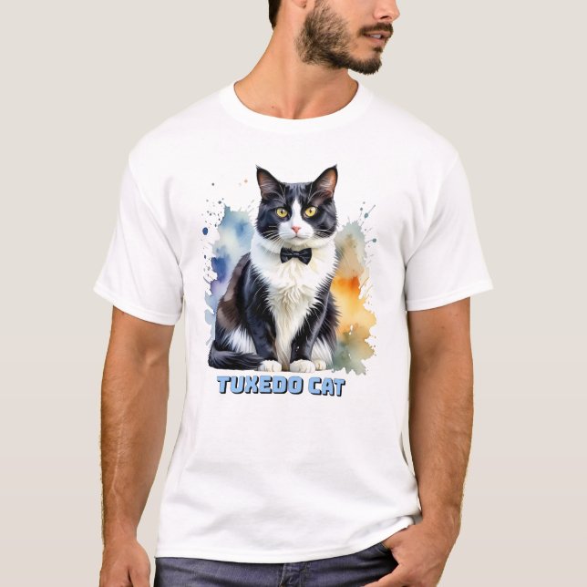 T-shirt Chat smoking élégant (Devant)