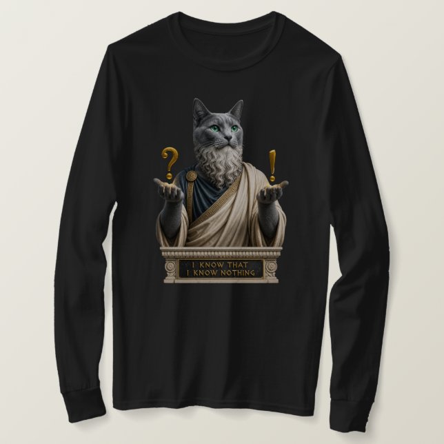 T-shirt Chat Socrate Bleu Russe (Design devant)