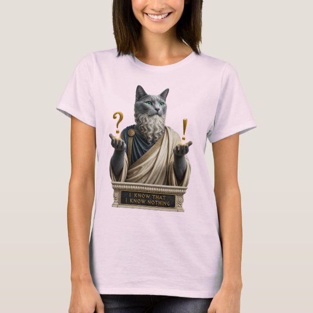 T-shirt Chat Socrate Bleu Russe (Devant)