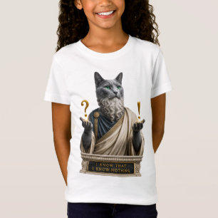 T-Shirt Chat Socrate Bleu Russe