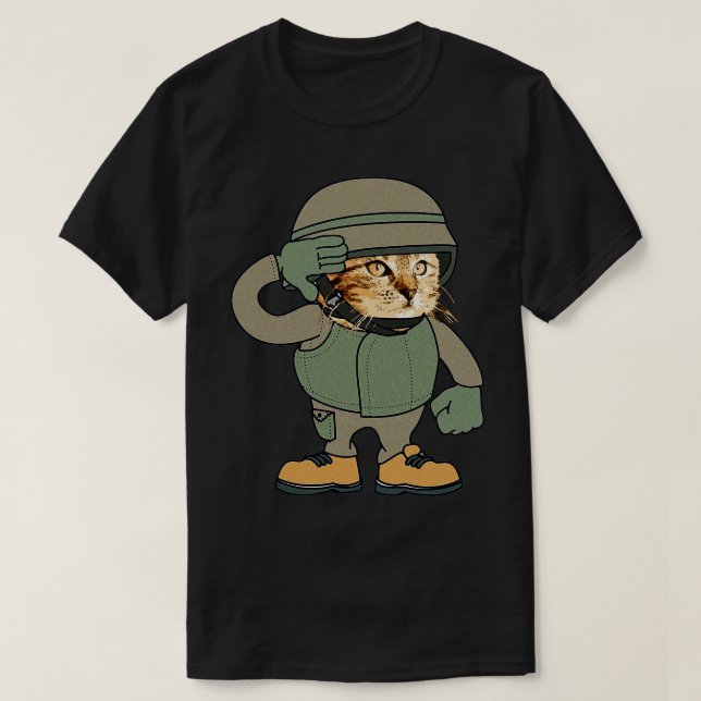 T-shirt Chat Soldat J'Aime Mon Chat 1 (Design devant)
