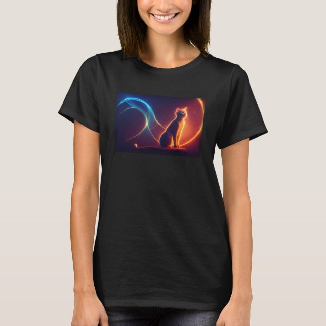 T-shirt Chat Sorcier utilisant Spellbook Cosmic Arrière -  (Devant)