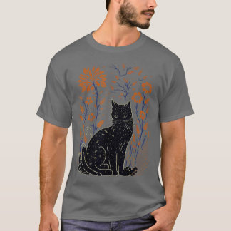 T-shirt Chat Sorcière effrayante Halloween Costume Vintage