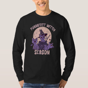 T-shirt Chat Sorcière Mignon Halloween pour Chat Minou