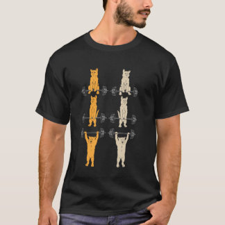 T-shirt Chat soulevé de terre Gym Fitness Exercice drôle C
