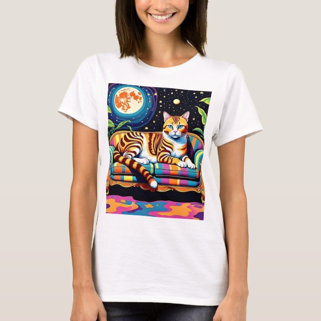 T-shirt Chat sous les étoiles 2 (Devant)