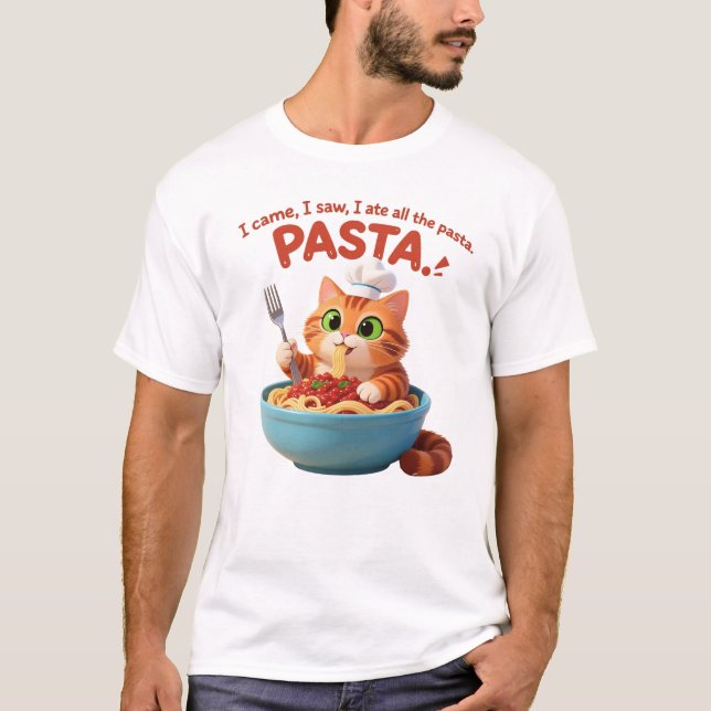 T-shirt Chat Spaghetti Drôle (Devant)