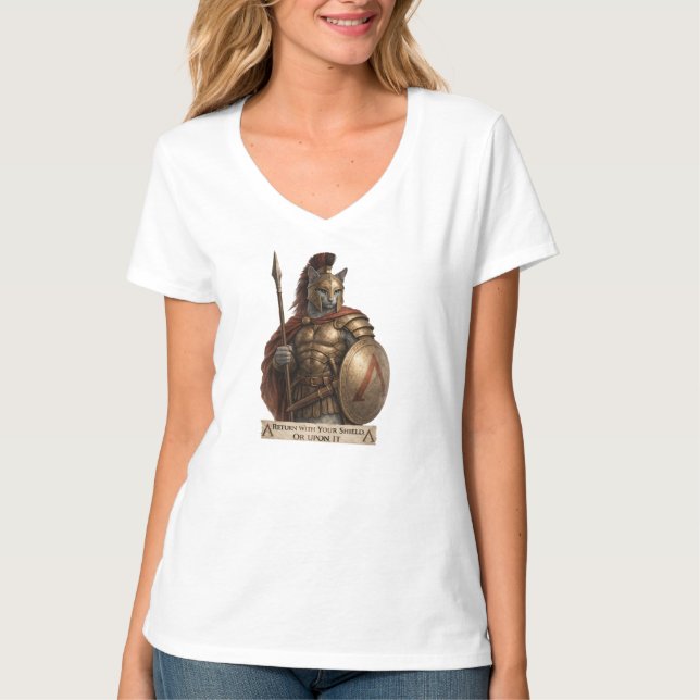 T-shirt Chat Spartan Blue Russe (Devant)