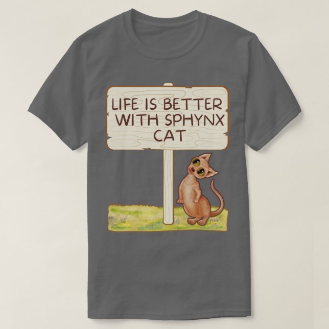 T-shirt chat sphynx (Design devant)