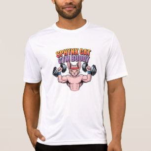 T-shirt Chat Sphynx Copain de Gym Musclé Dessin Animé