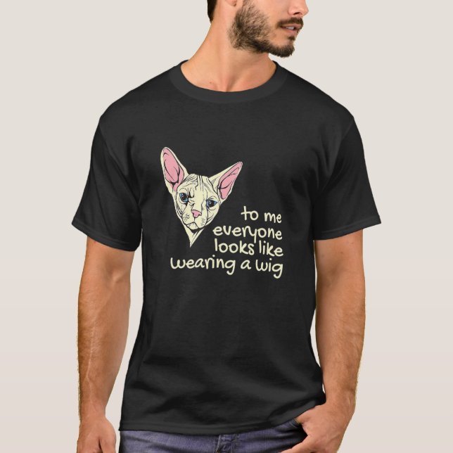 T-shirt Chat Sphynx Égyptien Chat sans poils (Devant)
