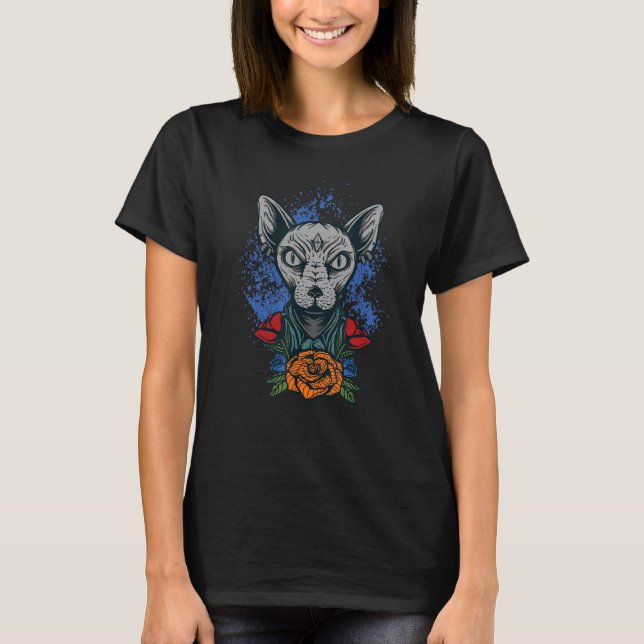 T-shirt Chat Sphynx Maître Cool (Devant)