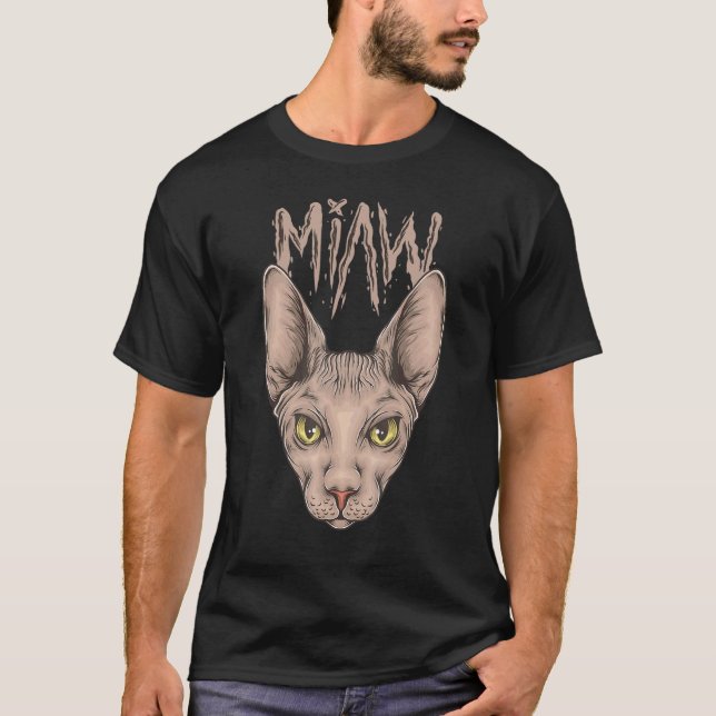 T-shirt Chat Sphynx Miaw (Devant)