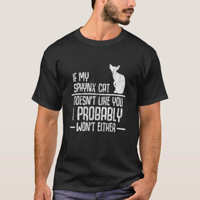 T-shirt Chat Sphynx n'aime pas 2 (Devant)