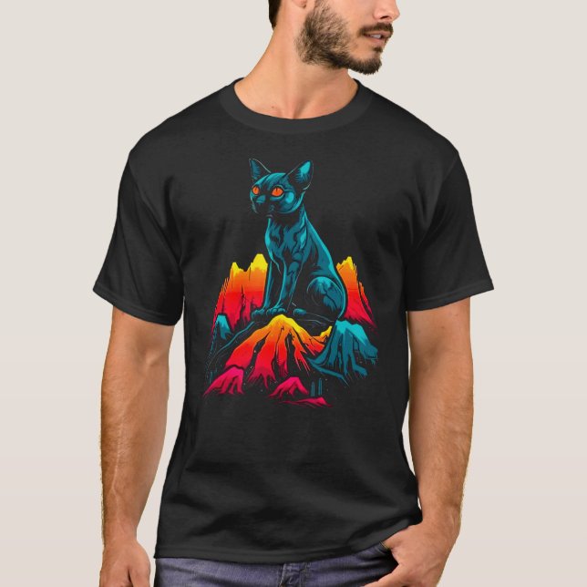 T-shirt Chat Sphynx Pop (Devant)