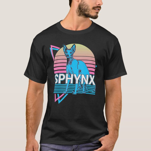 T-shirt Chat Sphynx Rétro (Devant)