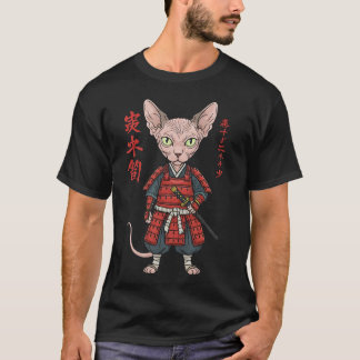 T-Shirt Chat Sphynx Samouraï 
