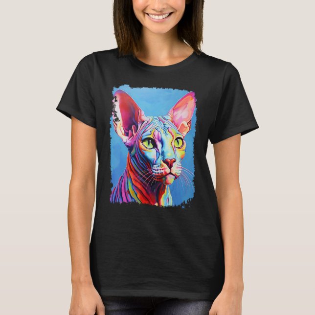 T-shirt Chat sphynx sans poils cool (Devant)