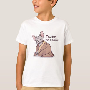 T-shirt Chat Sphynx Taureau Attitude Calme Art Zodiaque