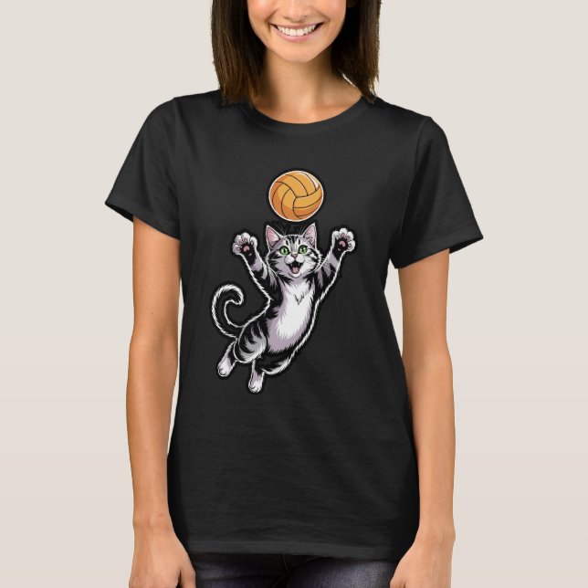T-shirt Chat Spike Volley-ball (Devant)