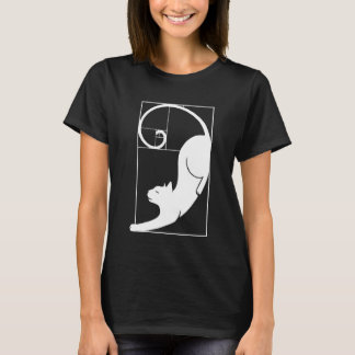 T-shirt Chat Spirale de Fibonacci Géométrie sacrée Ratio M