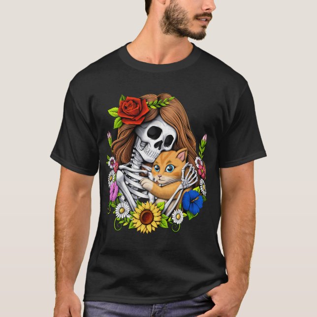 T-shirt Chat squelette (Devant)