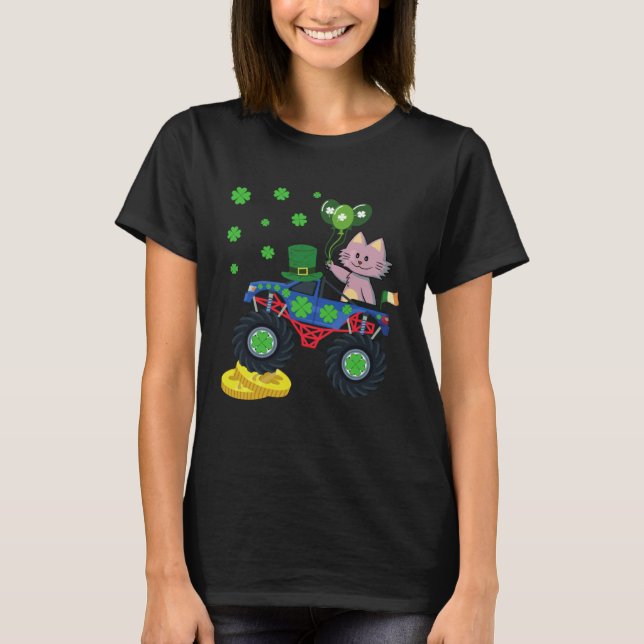 T-shirt Chat St Patrick jour de la Saint-Patrick Monster T (Devant)