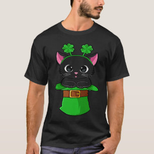 T-shirt Chat St Patrick Journee Leprechaun Trèfle Chatons