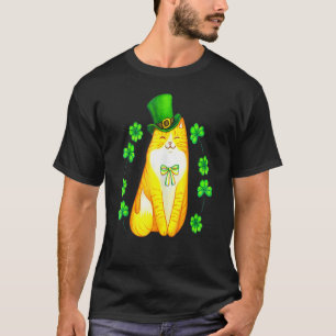 T-shirt Chat St Patrick's Day Vert Saint Patty Femmes Garç