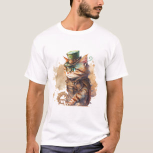 T-shirt Chat Steampunk Adorable et mignonne