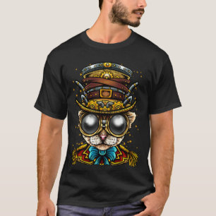 T-shirt Chat Steampunk Art Rétro Goth Gothique Punk Animal