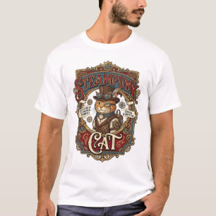 T-shirt Chat Steampunk Steampunk Chat Vintage