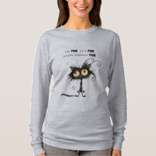 T-shirt Chat Stressé Je vais Bien Tout va Bien