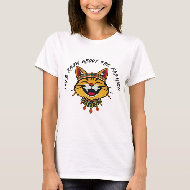 T-shirt Chat Super mignon dans l'ensemble tribal (Devant)