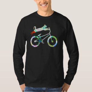 T-shirt Chat Sur Bmx Vélo Kitten Vélo Vélo Vélo
