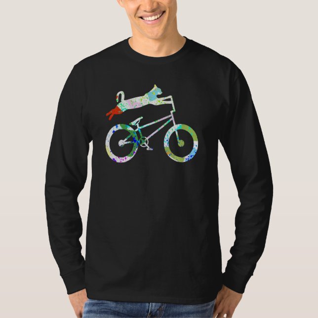 T-shirt Chat Sur Bmx Vélo Kitten Vélo Vélo Vélo (Devant)
