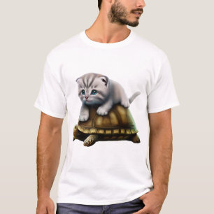T-shirt Chat sur copie de tortue