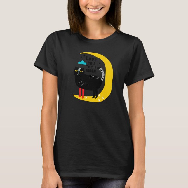 T-shirt Chat sur la lune (Devant)