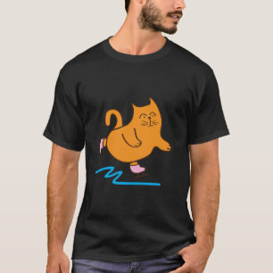 T-shirt Chat sur le patin à glace