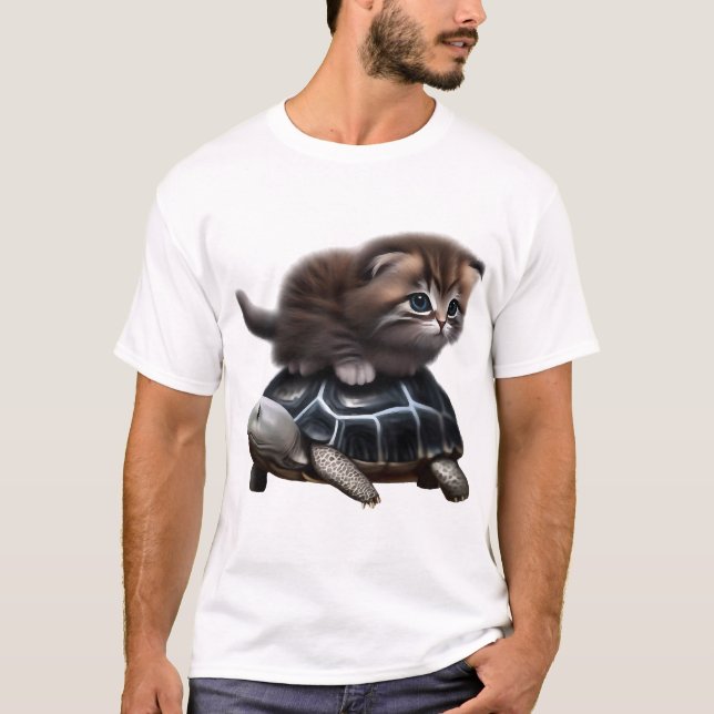 T-shirt Chat sur tortue (Devant)