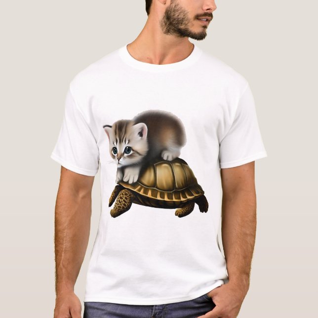 T-shirt Chat sur tortue Copie Copie (Devant)