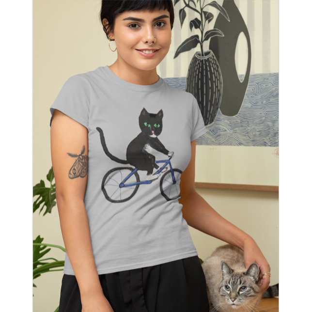T-shirt Chat sur un vélo chats sur vélo tuxedo (Créateur téléchargé)