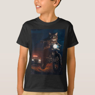 T-shirt Chat sur un vélo tout terrain