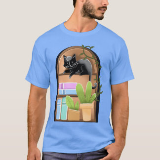 T-shirt Chat sur une étagère en forme de dôme avec garçon